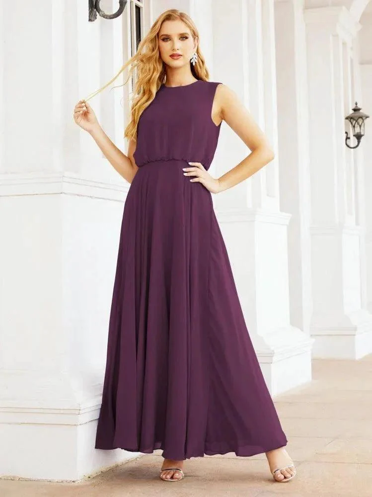 Numbersea Sleeveless Long Bridesmaid Dress A line Formal Evening Prom Gown 28025 - Image 121