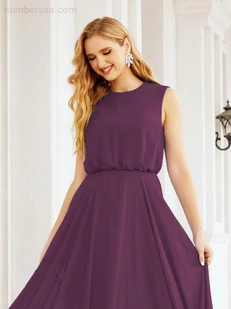 Numbersea Sleeveless Long Bridesmaid Dress A line Formal Evening Prom Gown 28025 - Image 123