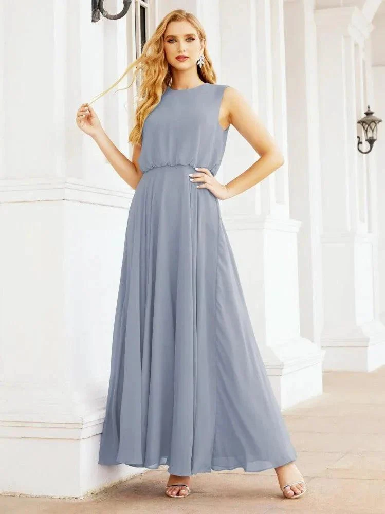 Numbersea Sleeveless Long Bridesmaid Dress A line Formal Evening Prom Gown 28025 - Image 13