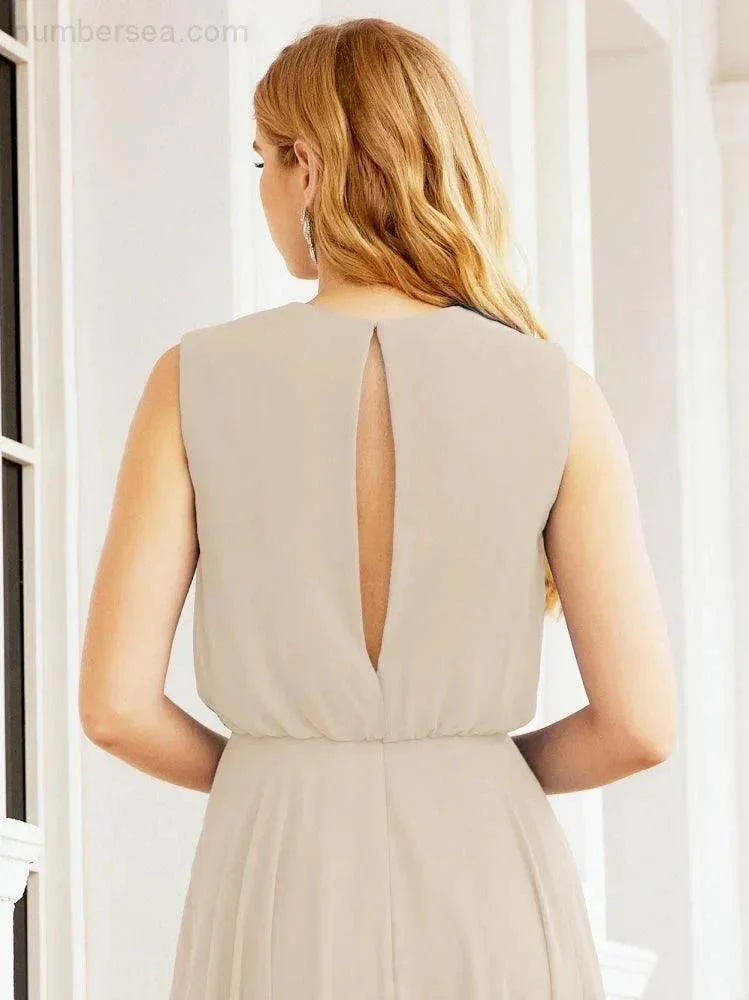 Numbersea Sleeveless Long Bridesmaid Dress A line Formal Evening Prom Gown 28025 - Image 138