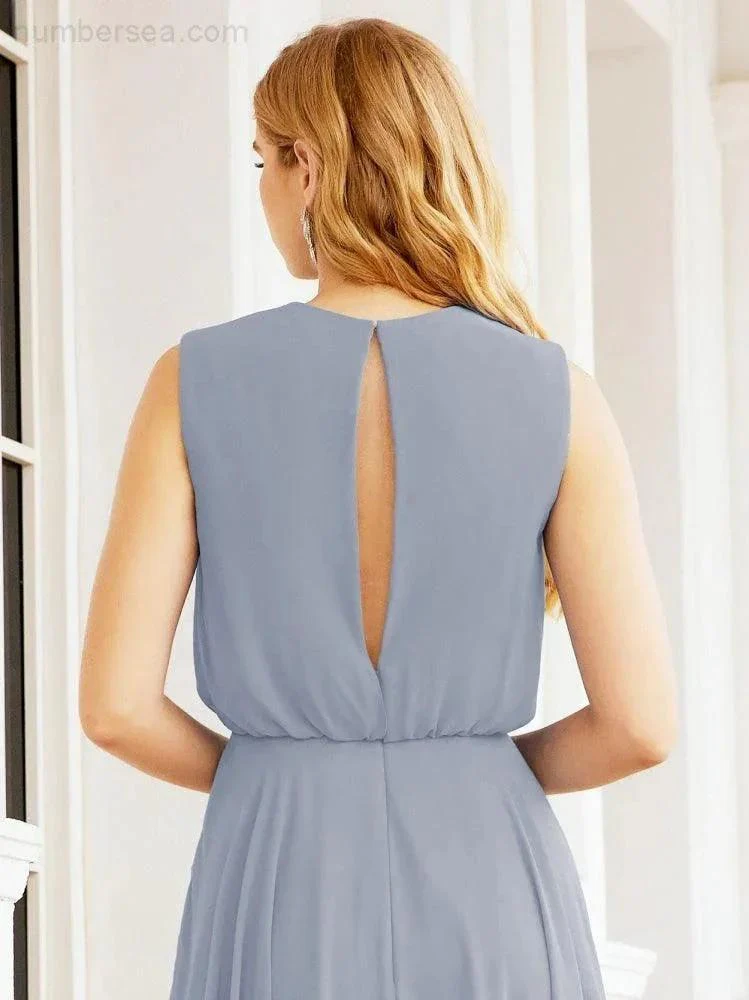 Numbersea Sleeveless Long Bridesmaid Dress A line Formal Evening Prom Gown 28025 - Image 14