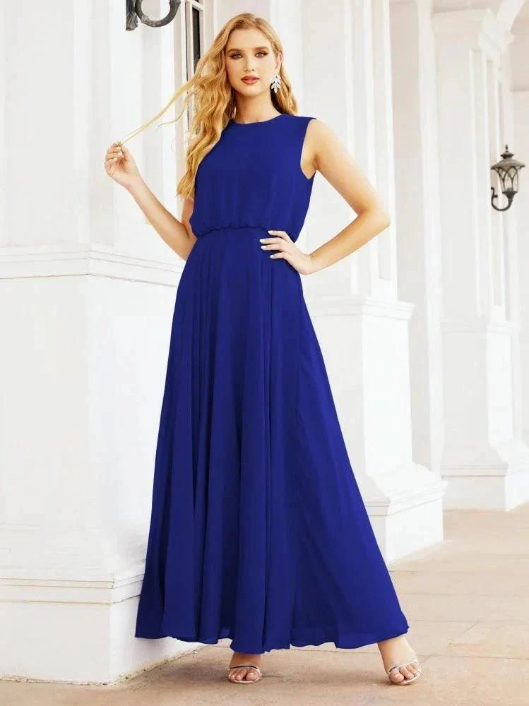 Numbersea Sleeveless Long Bridesmaid Dress A line Formal Evening Prom Gown 28025 - Image 145