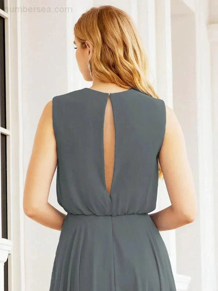 Numbersea Sleeveless Long Bridesmaid Dress A line Formal Evening Prom Gown 28025 - Image 150