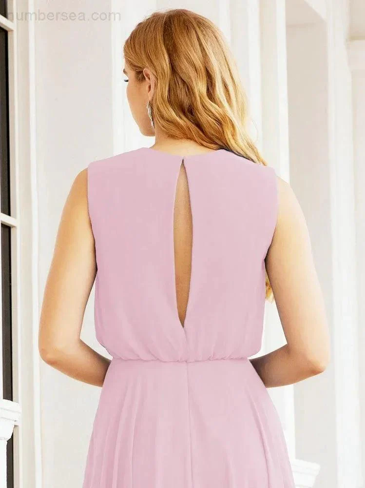 Numbersea Sleeveless Long Bridesmaid Dress A line Formal Evening Prom Gown 28025 - Image 154
