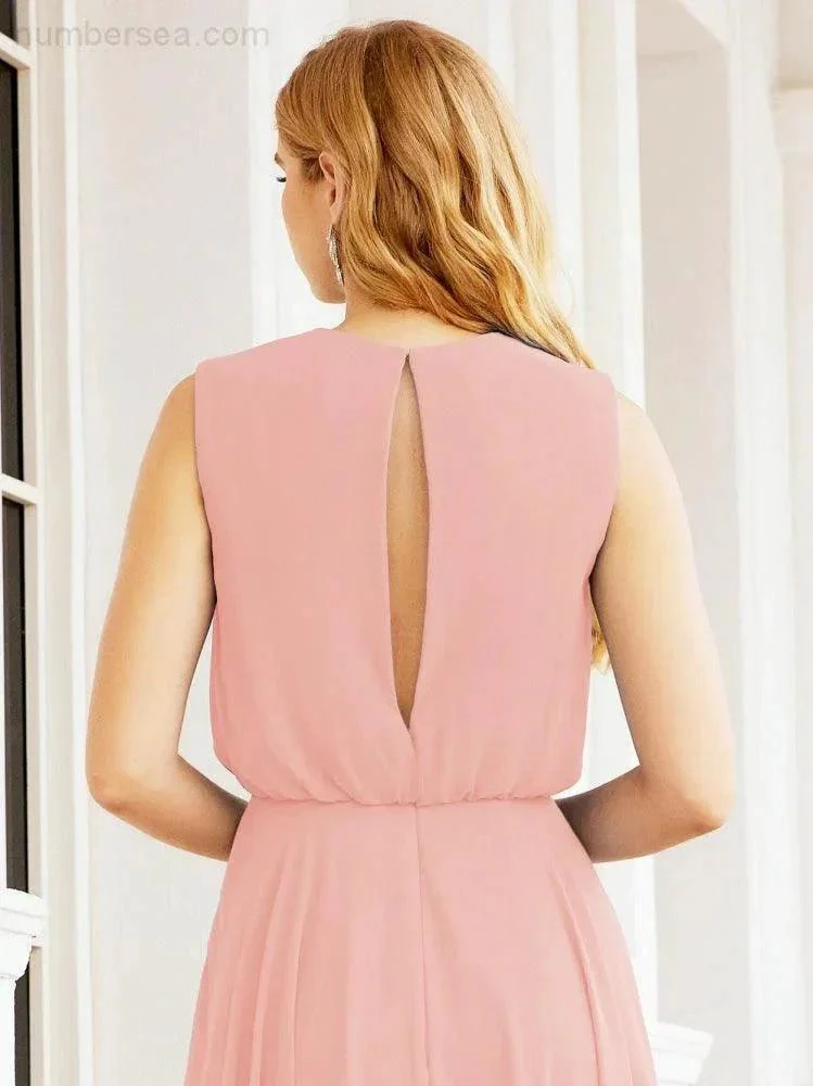 Numbersea Sleeveless Long Bridesmaid Dress A line Formal Evening Prom Gown 28025 - Image 158