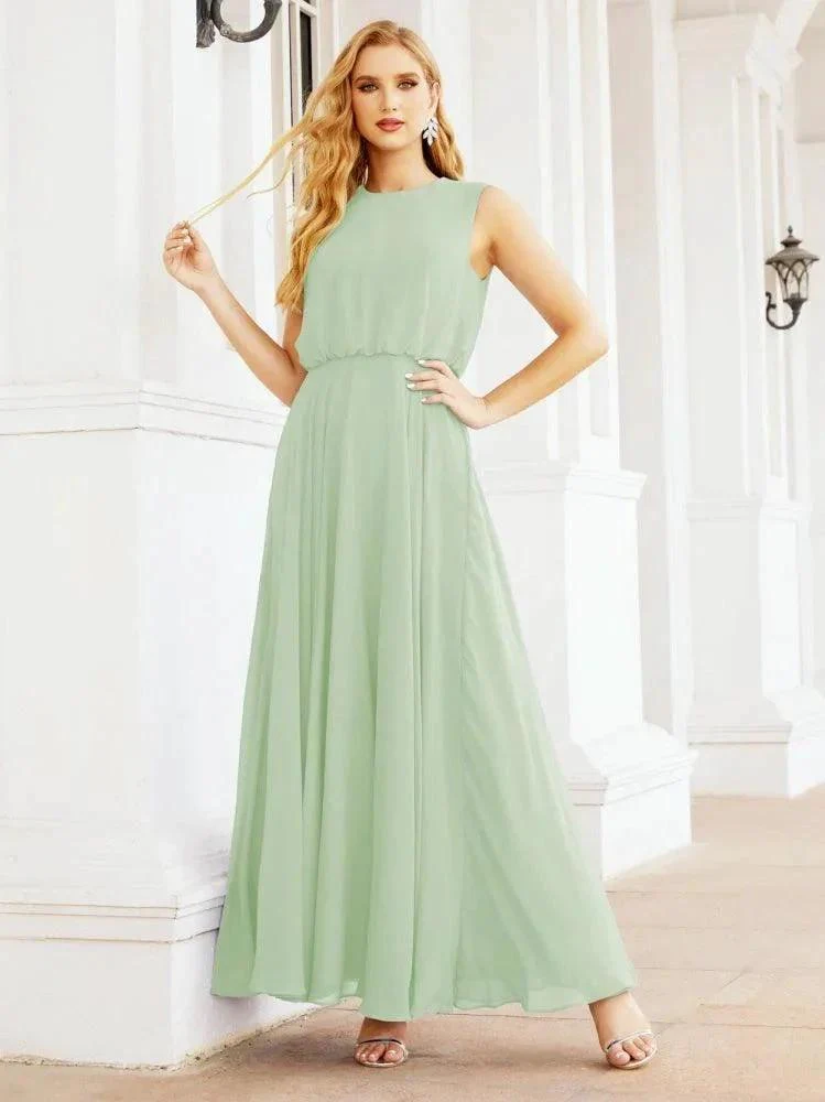 Numbersea Sleeveless Long Bridesmaid Dress A line Formal Evening Prom Gown 28025 - Image 17
