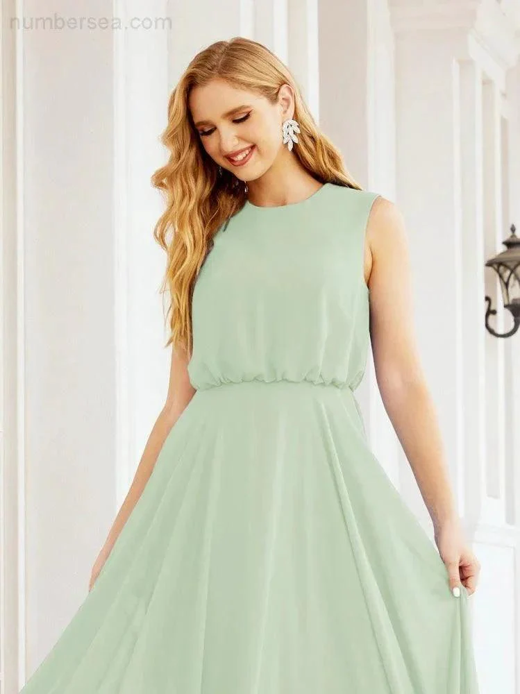 Numbersea Sleeveless Long Bridesmaid Dress A line Formal Evening Prom Gown 28025 - Image 19