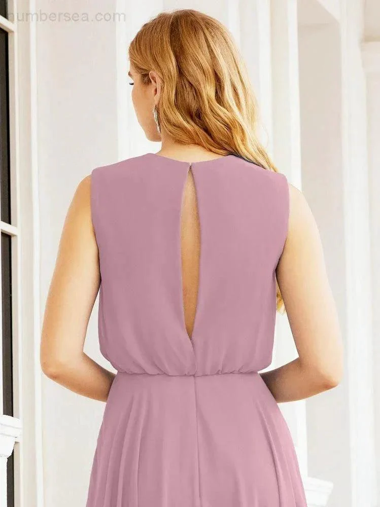 Numbersea Sleeveless Long Bridesmaid Dress A line Formal Evening Prom Gown 28025 - Image 2