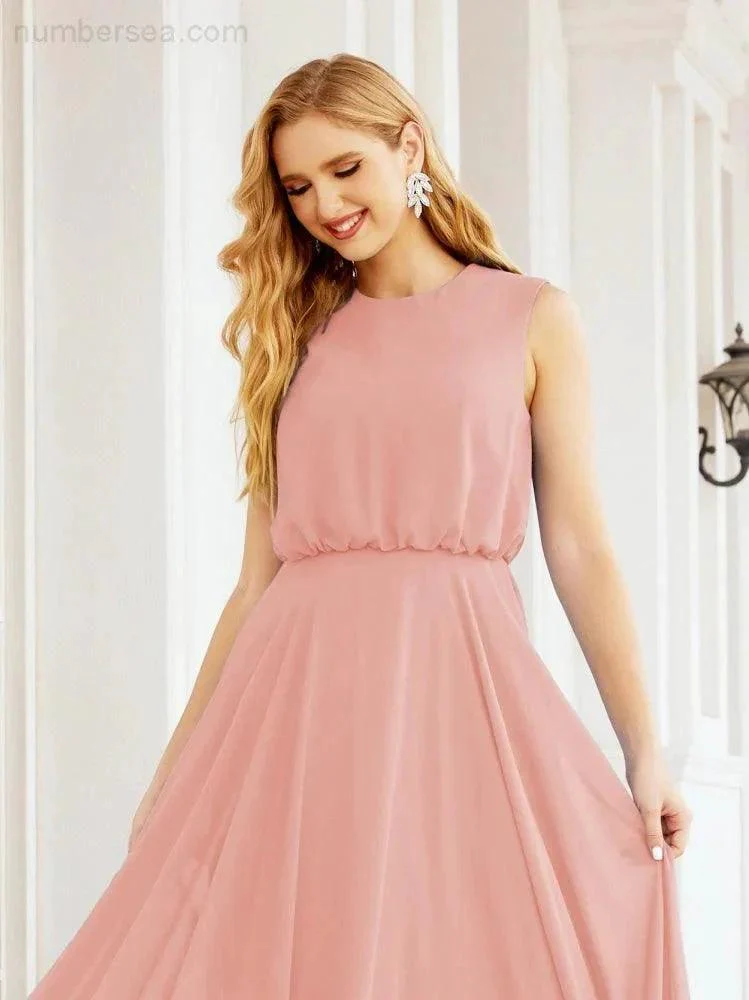 Numbersea Sleeveless Long Bridesmaid Dress A line Formal Evening Prom Gown 28025 - Image 23
