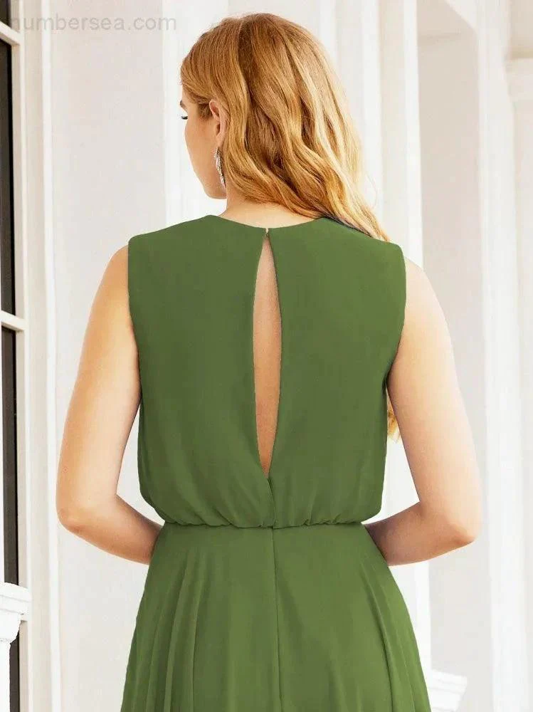 Numbersea Sleeveless Long Bridesmaid Dress A line Formal Evening Prom Gown 28025 - Image 26