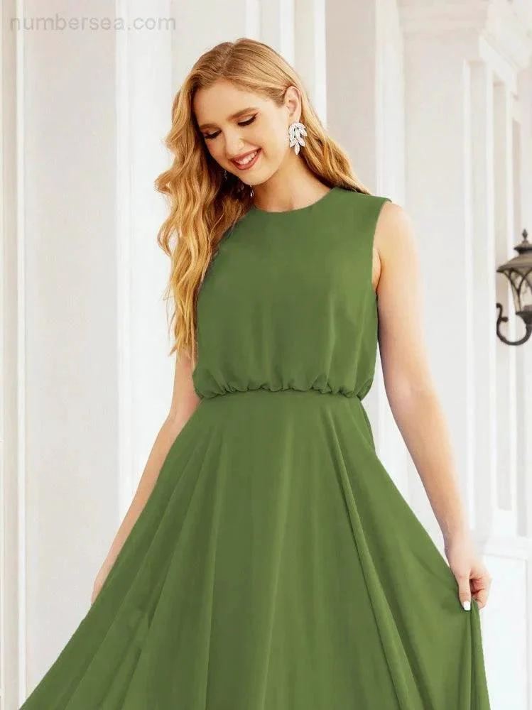 Numbersea Sleeveless Long Bridesmaid Dress A line Formal Evening Prom Gown 28025 - Image 27