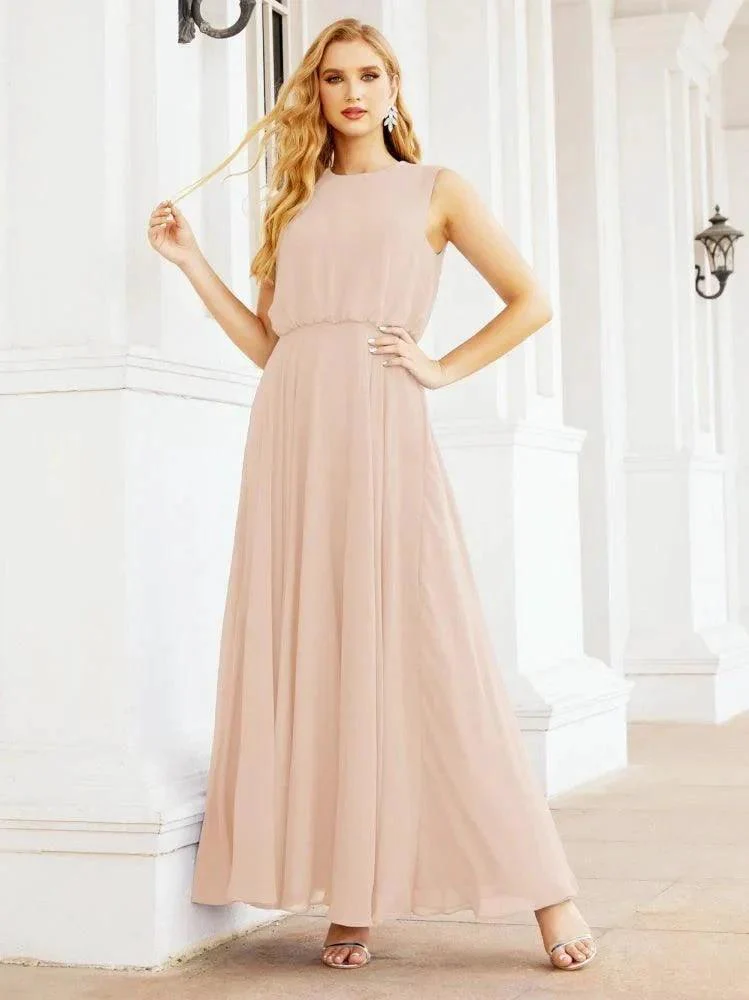 Numbersea Sleeveless Long Bridesmaid Dress A line Formal Evening Prom Gown 28025 - Image 29