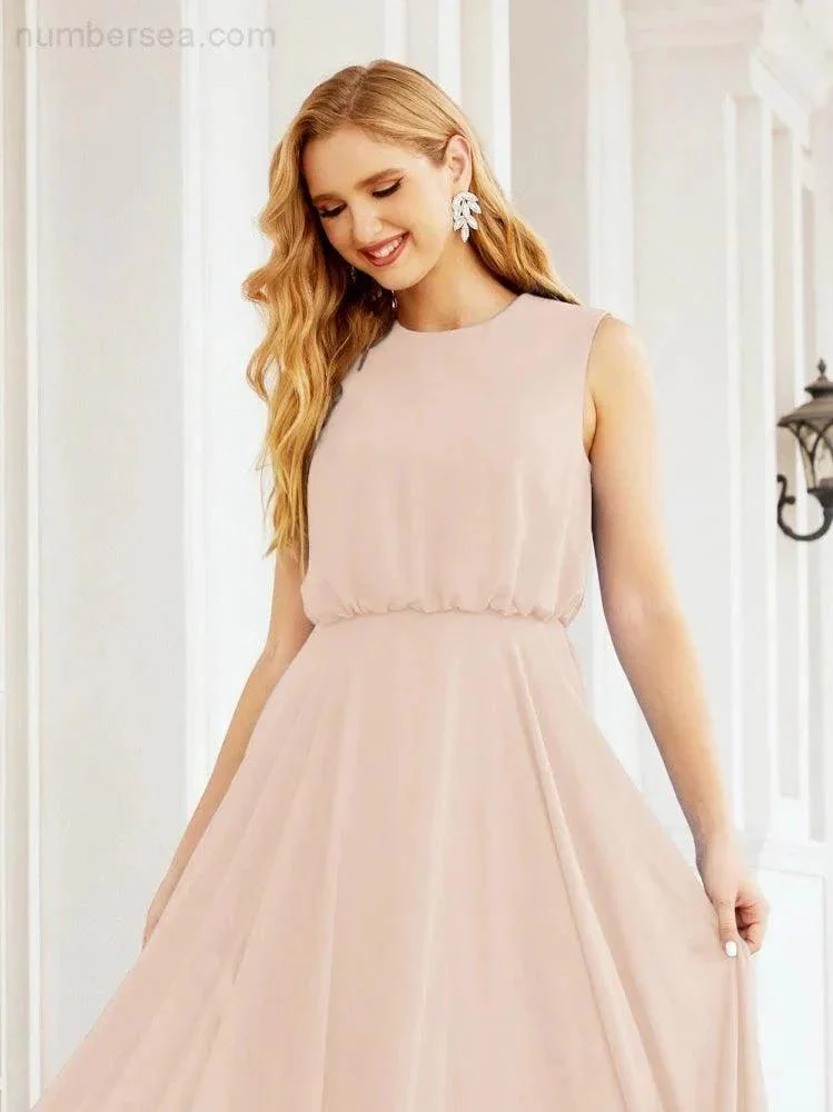 Numbersea Sleeveless Long Bridesmaid Dress A line Formal Evening Prom Gown 28025 - Image 31