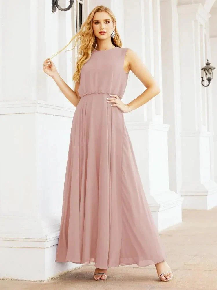 Numbersea Sleeveless Long Bridesmaid Dress A line Formal Evening Prom Gown 28025 - Image 33