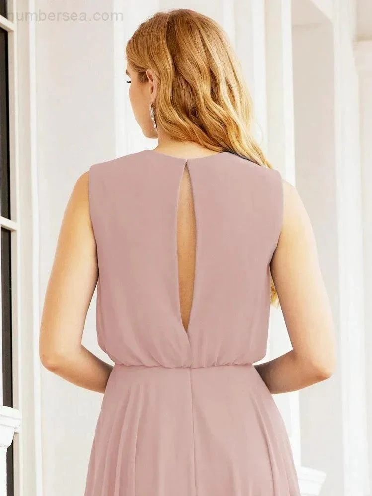Numbersea Sleeveless Long Bridesmaid Dress A line Formal Evening Prom Gown 28025 - Image 34
