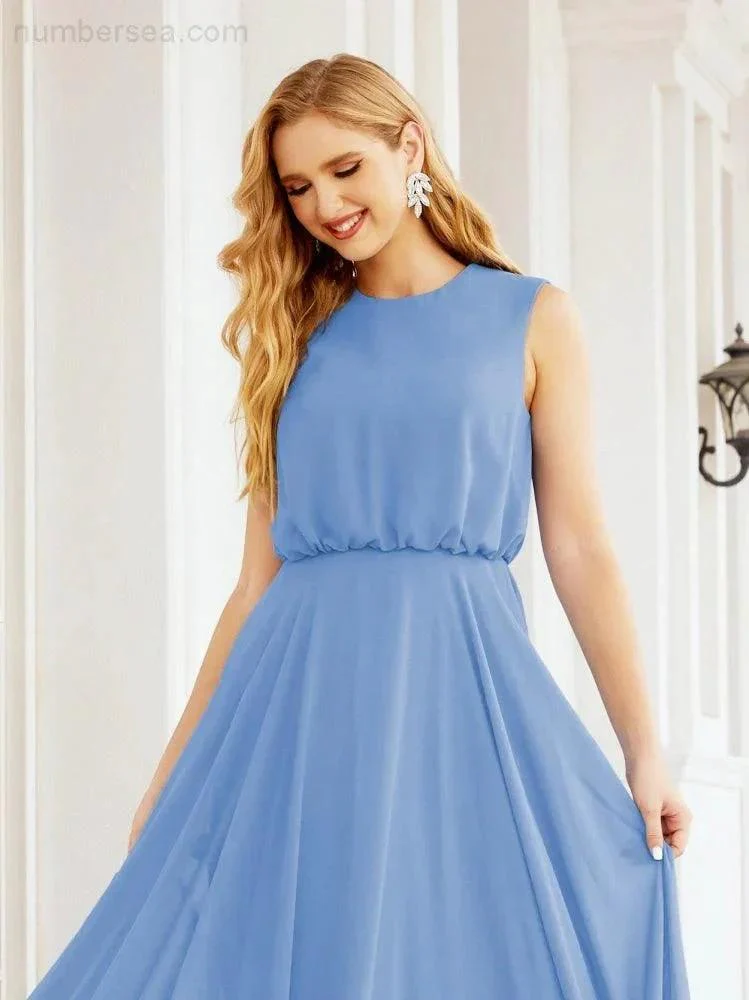 Numbersea Sleeveless Long Bridesmaid Dress A line Formal Evening Prom Gown 28025 - Image 39