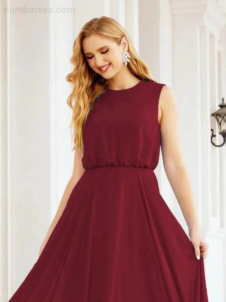 Numbersea Sleeveless Long Bridesmaid Dress A line Formal Evening Prom Gown 28025 - Image 47