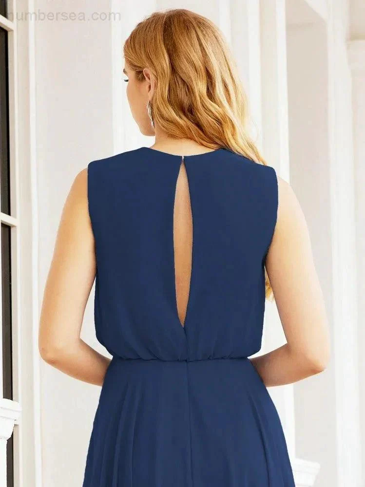 Numbersea Sleeveless Long Bridesmaid Dress A line Formal Evening Prom Gown 28025 - Image 50