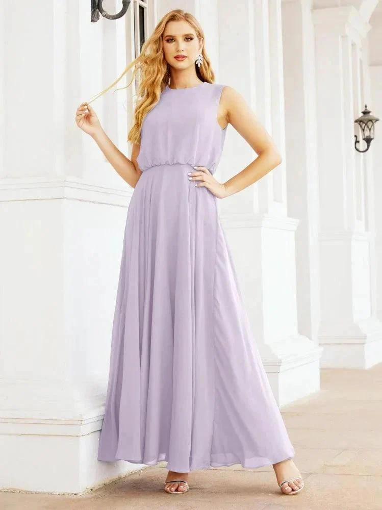 Numbersea Sleeveless Long Bridesmaid Dress A line Formal Evening Prom Gown 28025 - Image 53