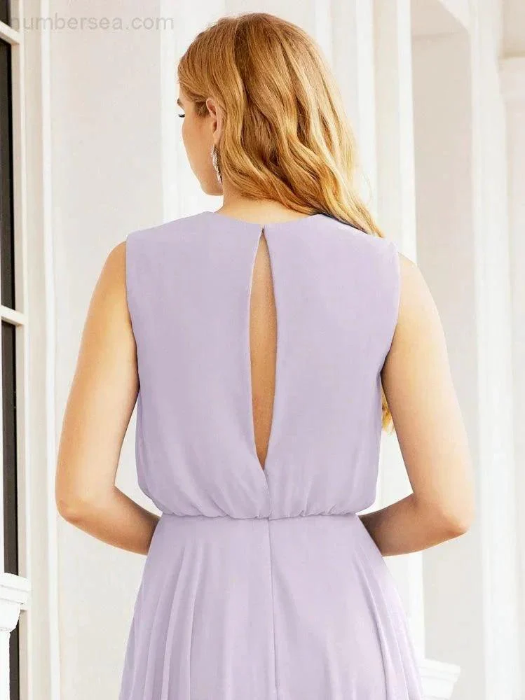 Numbersea Sleeveless Long Bridesmaid Dress A line Formal Evening Prom Gown 28025 - Image 54