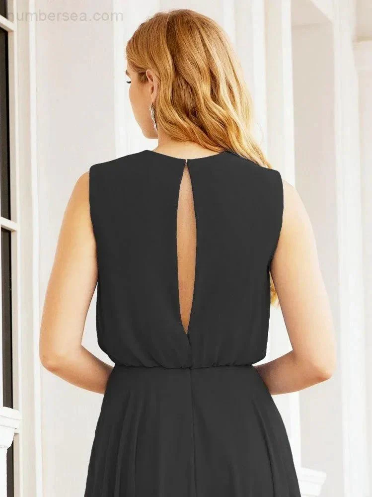 Numbersea Sleeveless Long Bridesmaid Dress A line Formal Evening Prom Gown 28025 - Image 58