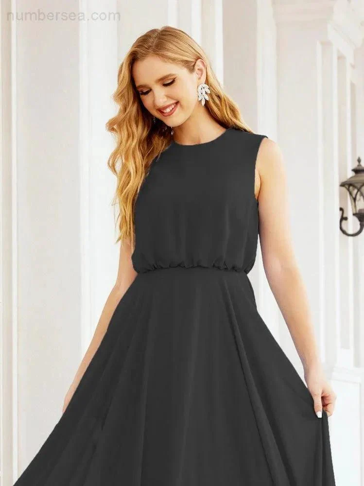 Numbersea Sleeveless Long Bridesmaid Dress A line Formal Evening Prom Gown 28025 - Image 59