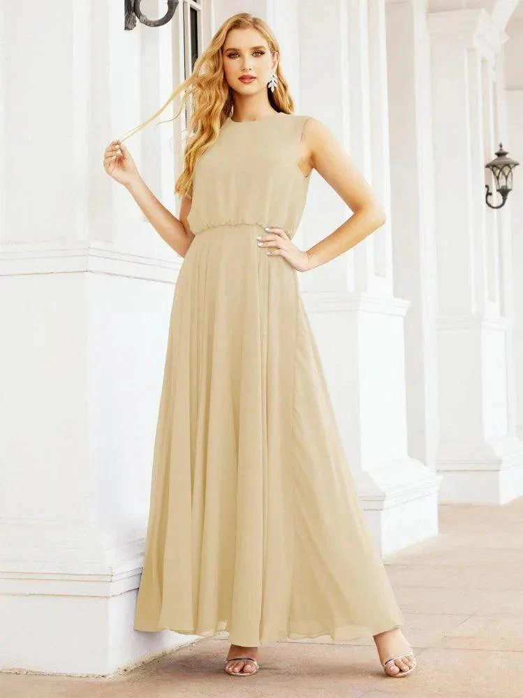 Numbersea Sleeveless Long Bridesmaid Dress A line Formal Evening Prom Gown 28025 - Image 61