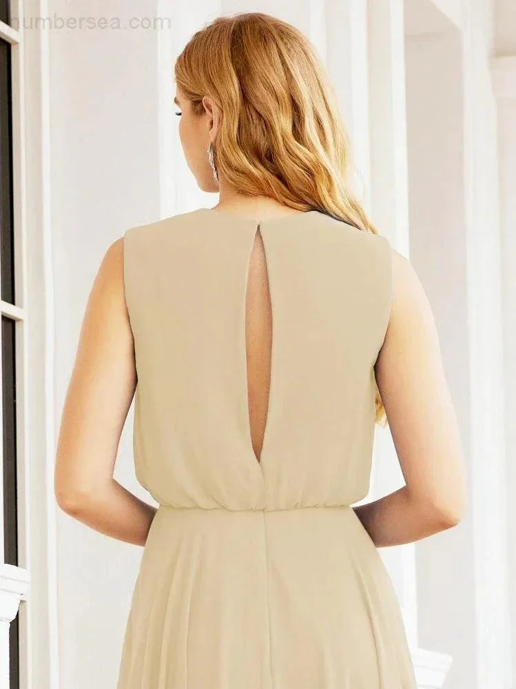 Numbersea Sleeveless Long Bridesmaid Dress A line Formal Evening Prom Gown 28025 - Image 62
