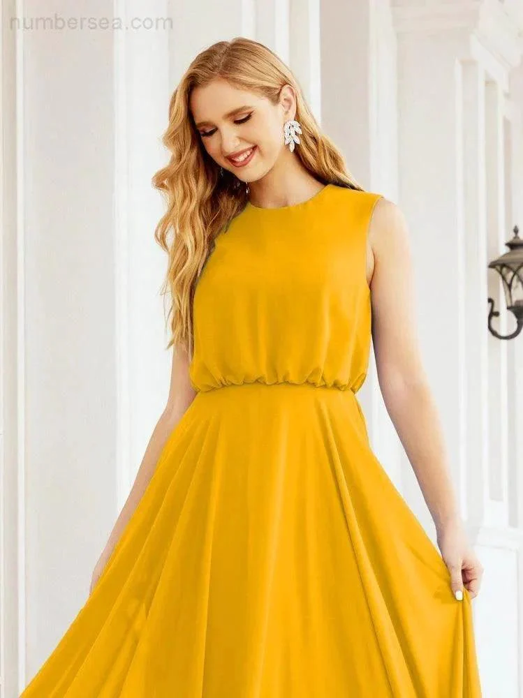 Numbersea Sleeveless Long Bridesmaid Dress A line Formal Evening Prom Gown 28025 - Image 7