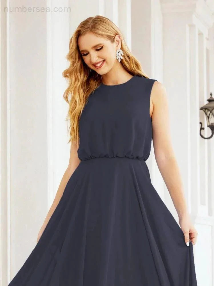 Numbersea Sleeveless Long Bridesmaid Dress A line Formal Evening Prom Gown 28025 - Image 71