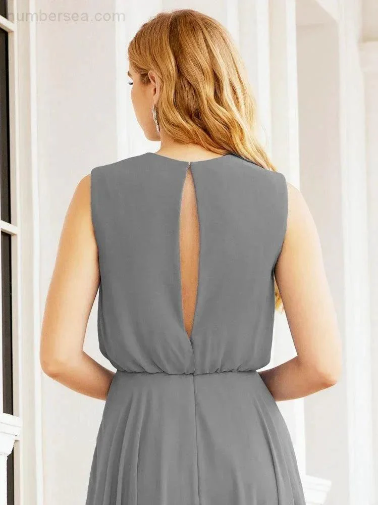 Numbersea Sleeveless Long Bridesmaid Dress A line Formal Evening Prom Gown 28025 - Image 78