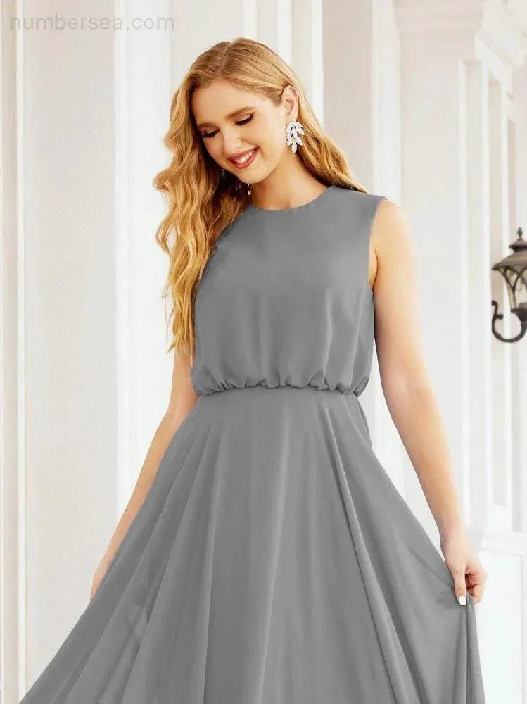 Numbersea Sleeveless Long Bridesmaid Dress A line Formal Evening Prom Gown 28025 - Image 79