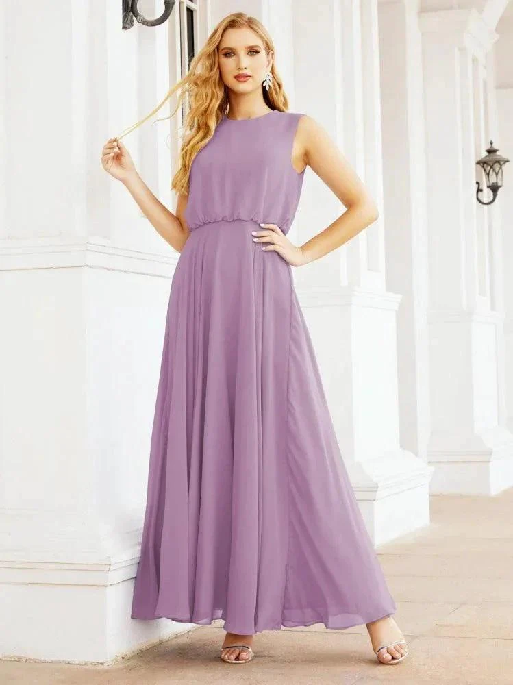 Numbersea Sleeveless Long Bridesmaid Dress A line Formal Evening Prom Gown 28025 - Image 81