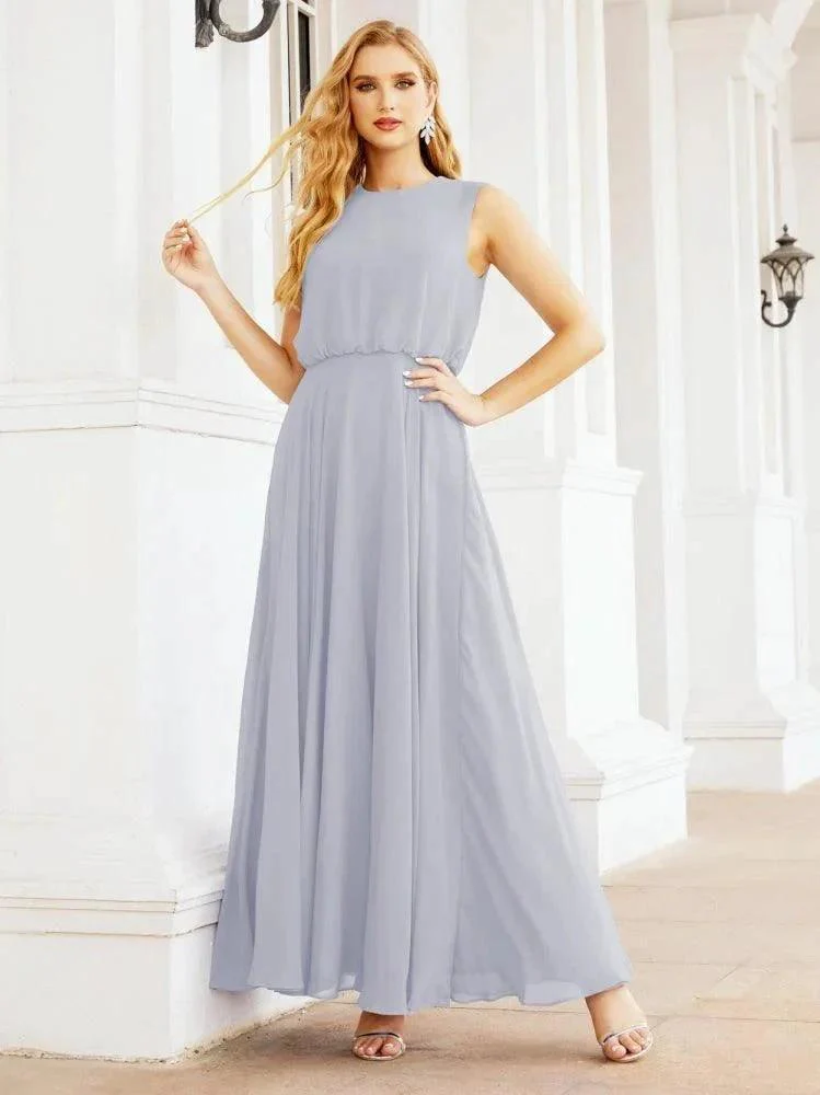 Numbersea Sleeveless Long Bridesmaid Dress A line Formal Evening Prom Gown 28025 - Image 9
