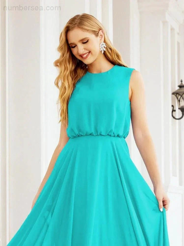 Numbersea Sleeveless Long Bridesmaid Dress A line Formal Evening Prom Gown 28025 - Image 91