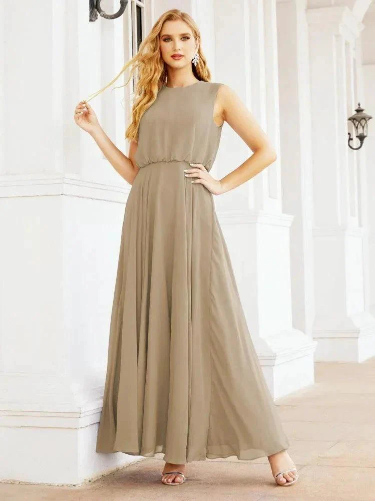 Numbersea Sleeveless Long Bridesmaid Dress A line Formal Evening Prom Gown 28025 - Image 93