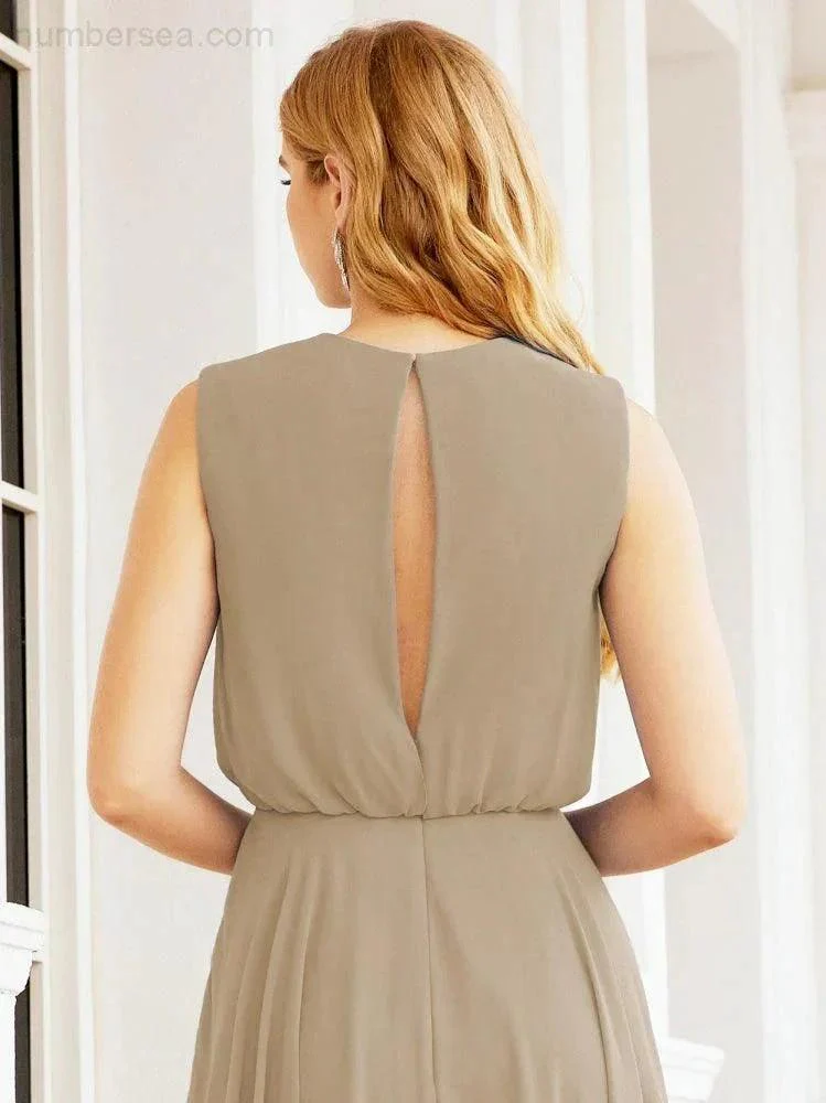 Numbersea Sleeveless Long Bridesmaid Dress A line Formal Evening Prom Gown 28025 - Image 94