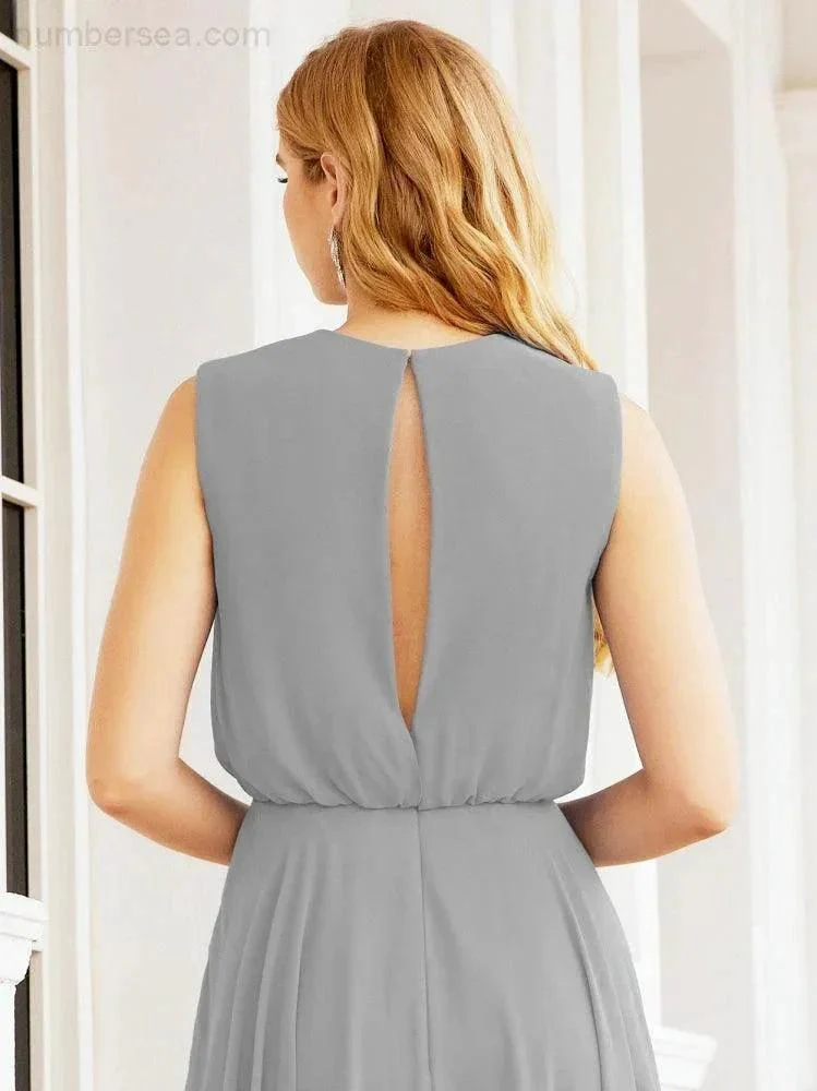 Numbersea Sleeveless Long Bridesmaid Dress A line Formal Evening Prom Gown 28025 - Image 98