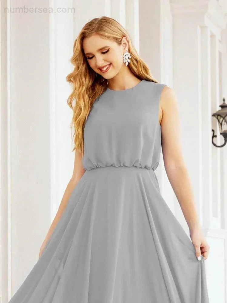 Numbersea Sleeveless Long Bridesmaid Dress A line Formal Evening Prom Gown 28025 - Image 99