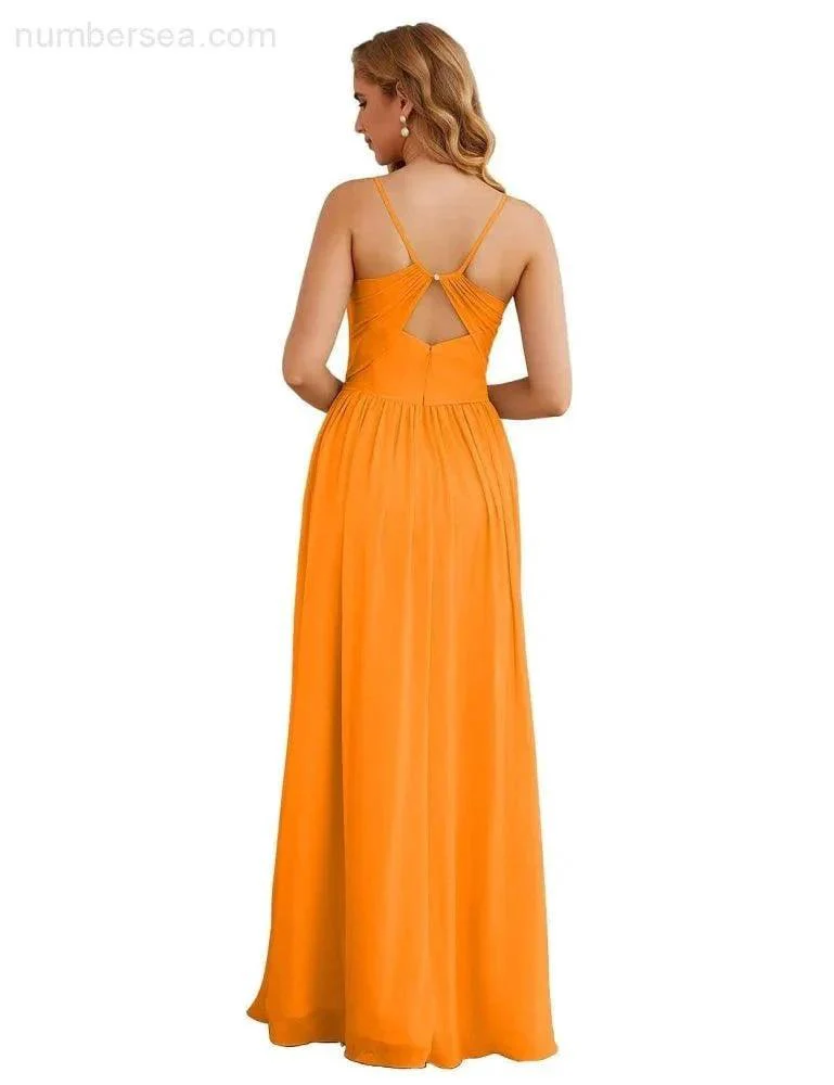 Numbersea Spaghetti Strap Bridesmaid Dresses Long Formal Party Prom Gowns 28060 - Image 10