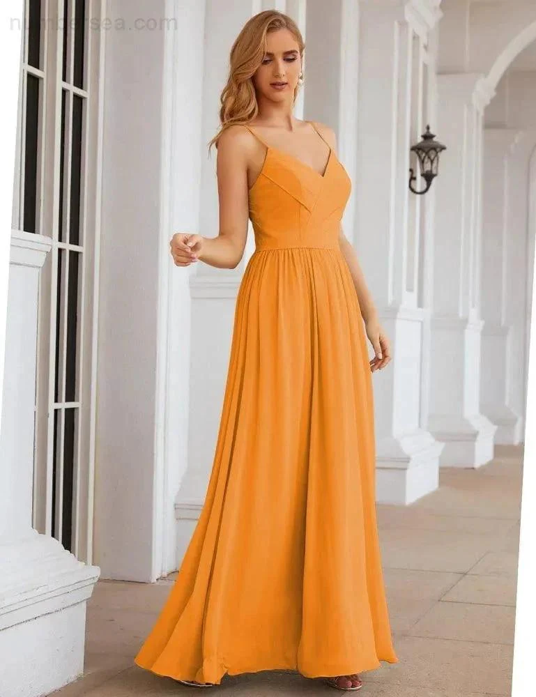 Numbersea Spaghetti Strap Bridesmaid Dresses Long Formal Party Prom Gowns 28060 - Image 11