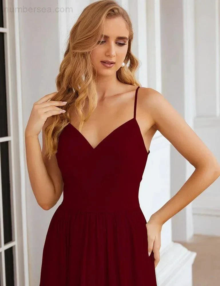 Numbersea Spaghetti Strap Bridesmaid Dresses Long Formal Party Prom Gowns 28060 - Image 16