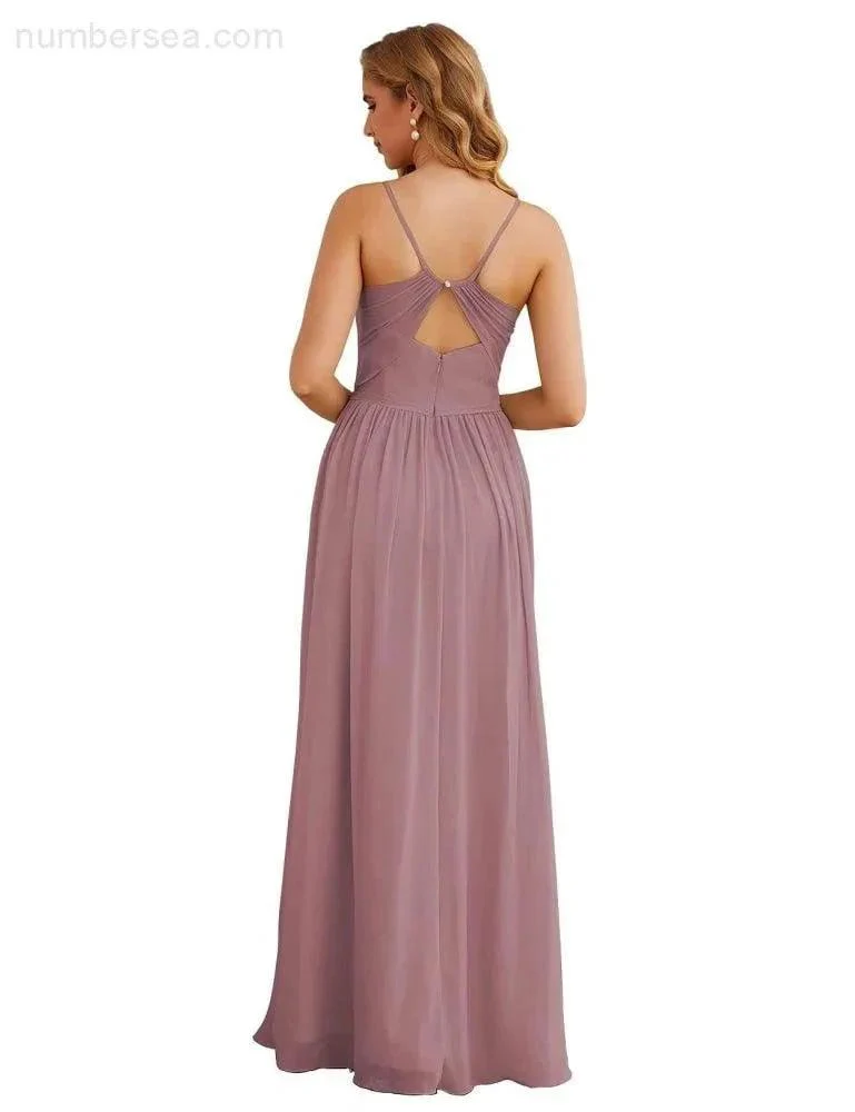 Numbersea Spaghetti Strap Bridesmaid Dresses Long Formal Party Prom Gowns 28060 - Image 18