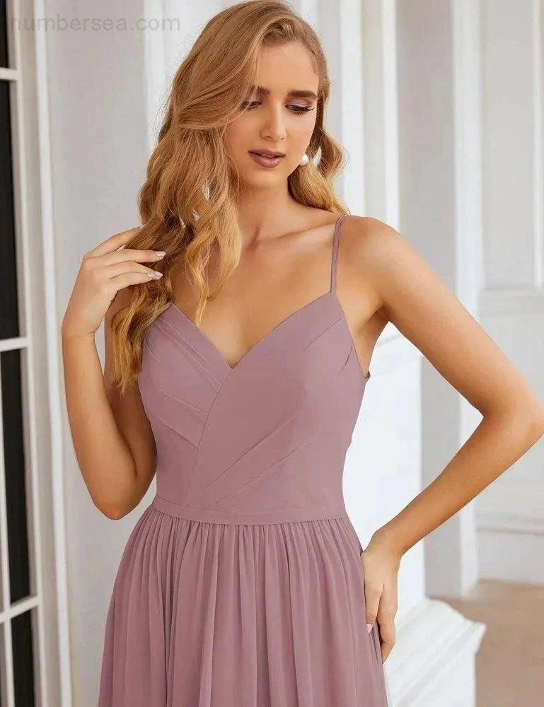 Numbersea Spaghetti Strap Bridesmaid Dresses Long Formal Party Prom Gowns 28060 - Image 20
