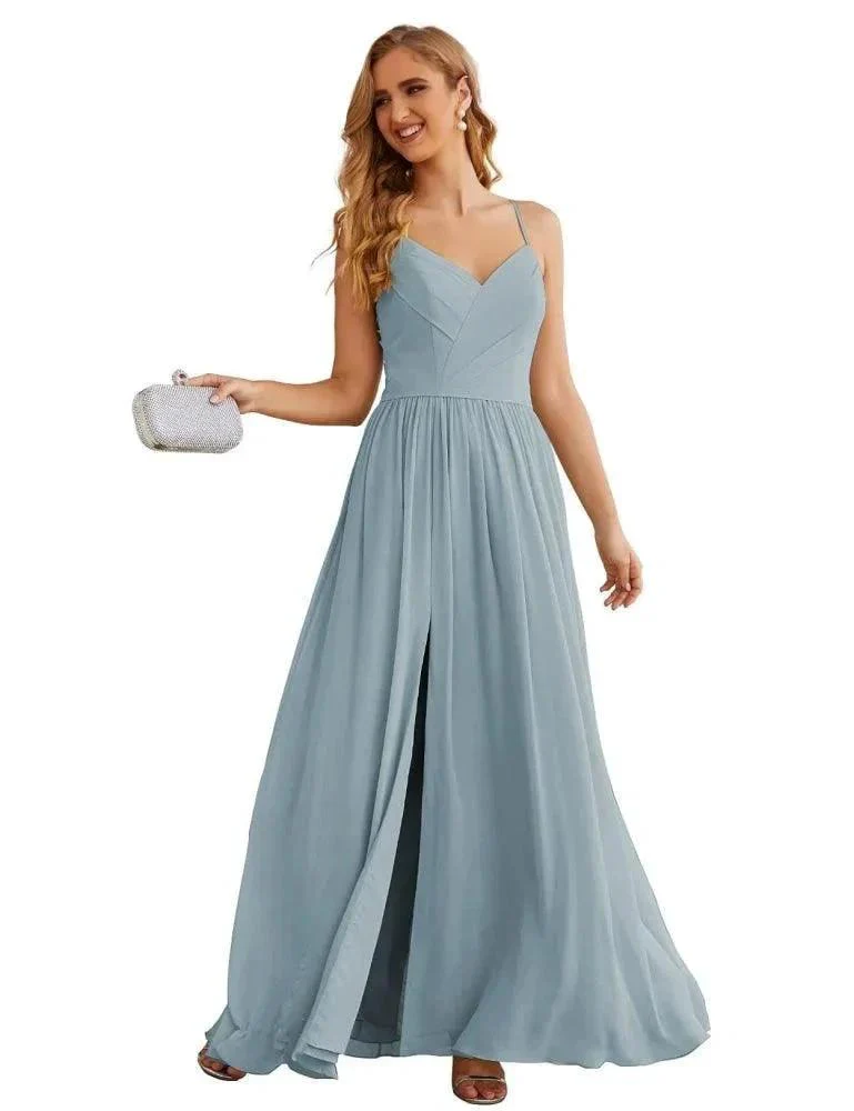 Numbersea Spaghetti Strap Bridesmaid Dresses Long Formal Party Prom Gowns 28060 - Image 21