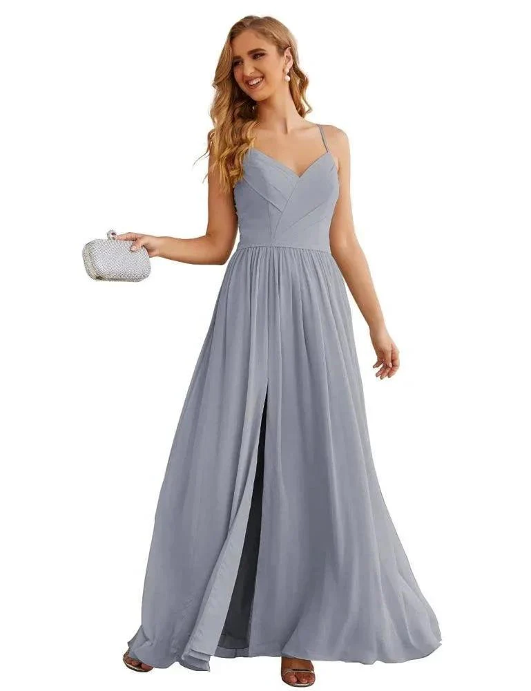 Numbersea Spaghetti Strap Bridesmaid Dresses Long Formal Party Prom Gowns 28060 - Image 25
