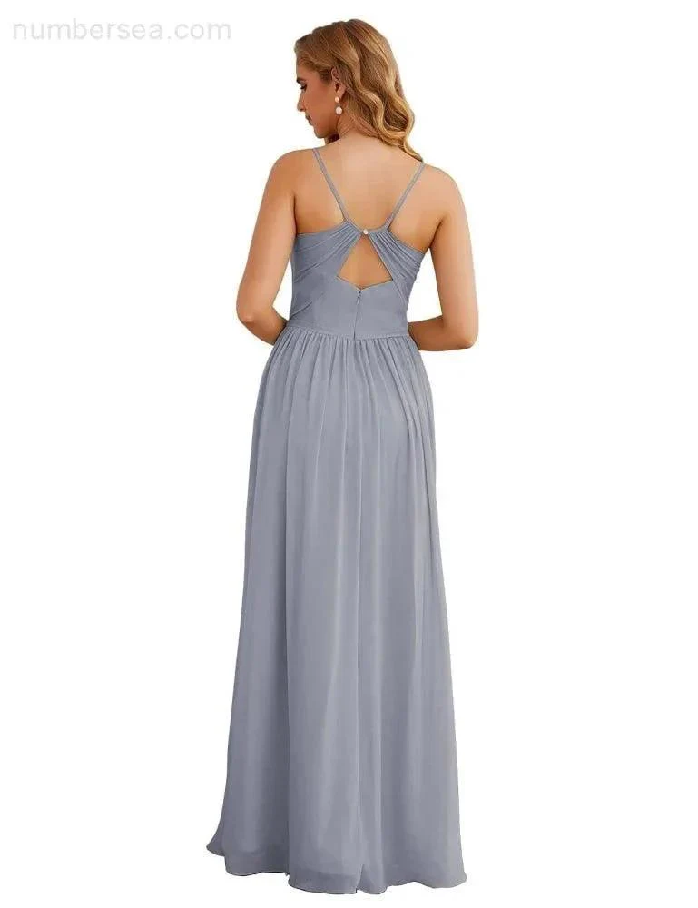 Numbersea Spaghetti Strap Bridesmaid Dresses Long Formal Party Prom Gowns 28060 - Image 26