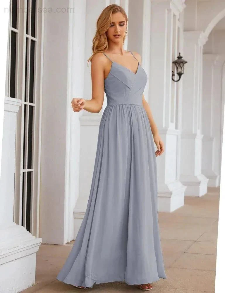 Numbersea Spaghetti Strap Bridesmaid Dresses Long Formal Party Prom Gowns 28060 - Image 27