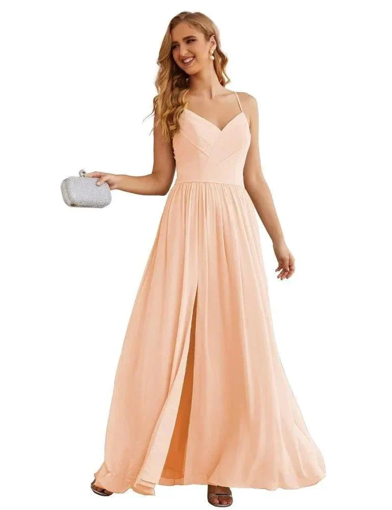 Numbersea Spaghetti Strap Bridesmaid Dresses Long Formal Party Prom Gowns 28060 - Image 33