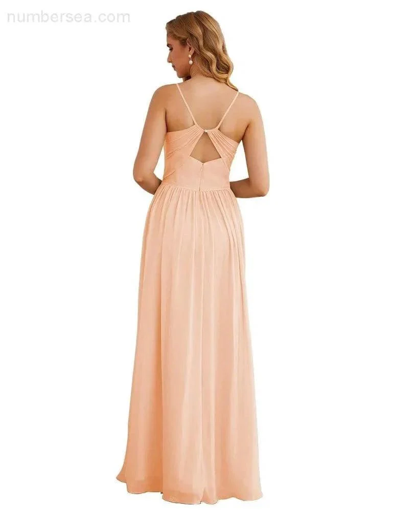 Numbersea Spaghetti Strap Bridesmaid Dresses Long Formal Party Prom Gowns 28060 - Image 34